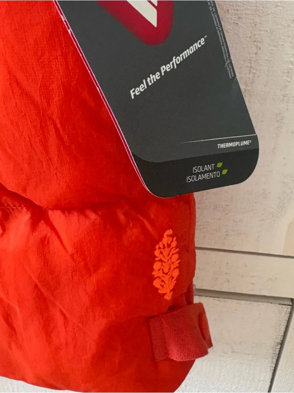 NWT Free People Orange red In A Bubble Puffer Vest - Picture 8 of 10